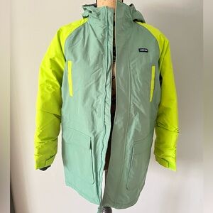 Lands' End Mint and Neon Green Ski Jacket